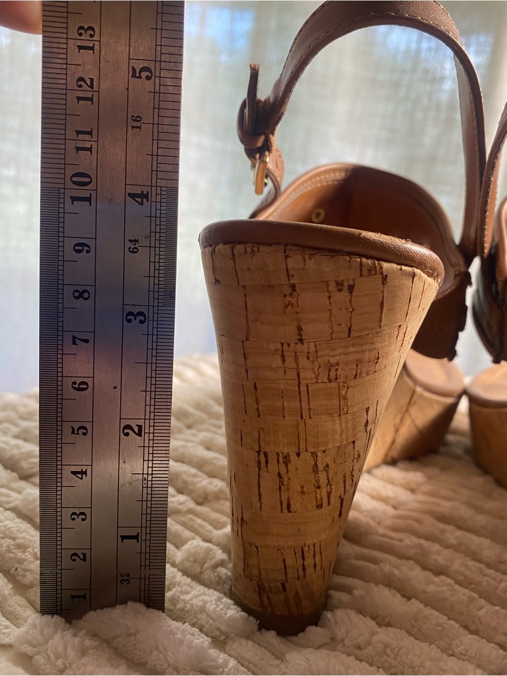 Tommy Hilfiger Black Tan Faux Leather & Cork Wedge Slingback Manne Thong Sandals - Picture 12 of 12